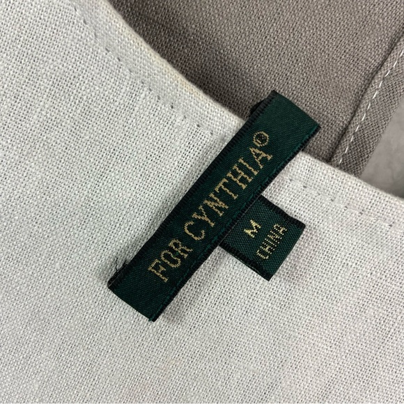 FORCYNTHIA Women's Linen Blend Colorblock Sleeveless Midi Dress. Size Medium - Picture 8 of 10